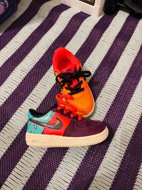 Nike Bright Orange and Black Kids Sneakers